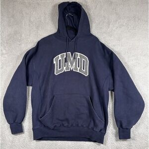 VTG JanSport University of Minnesota Duluth UMD Bulldogs Navy Hoodie Sz L